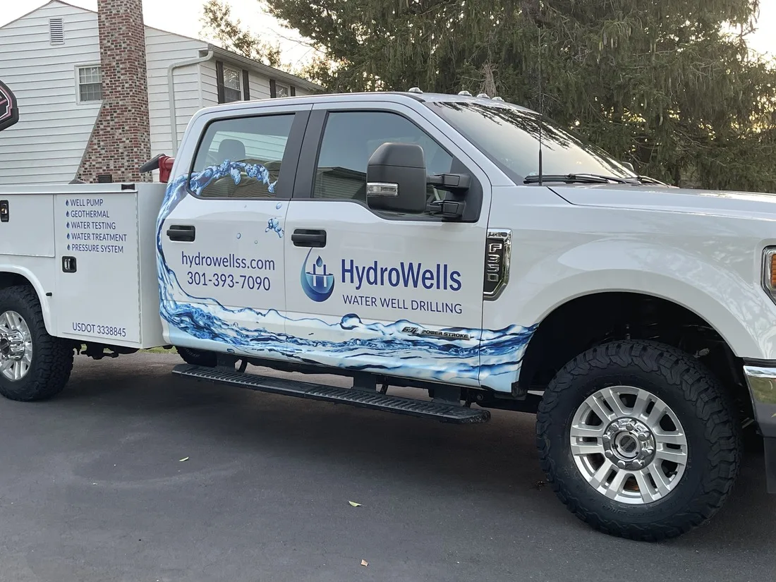 HydroWells water well drilling service truck