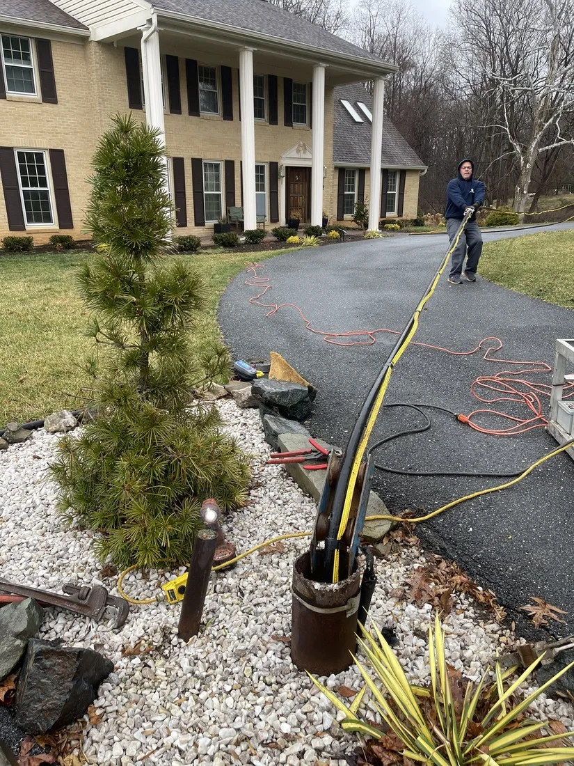 Well pump service run at a Maryland home