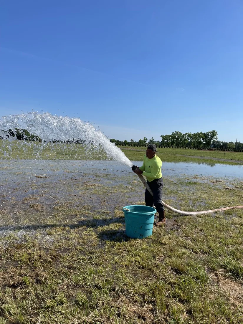 Well being flushed and developed after hydrofracking